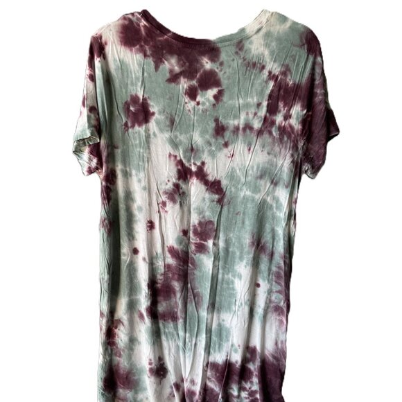 Time and Tru Tie Died Purple\Green T-Shirt L 12-14 - Picture 2 of 6